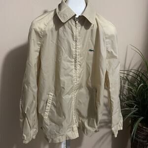 Vintage Izod Lacoste Full Zip Nylon Jacket Mens Medium Pockets